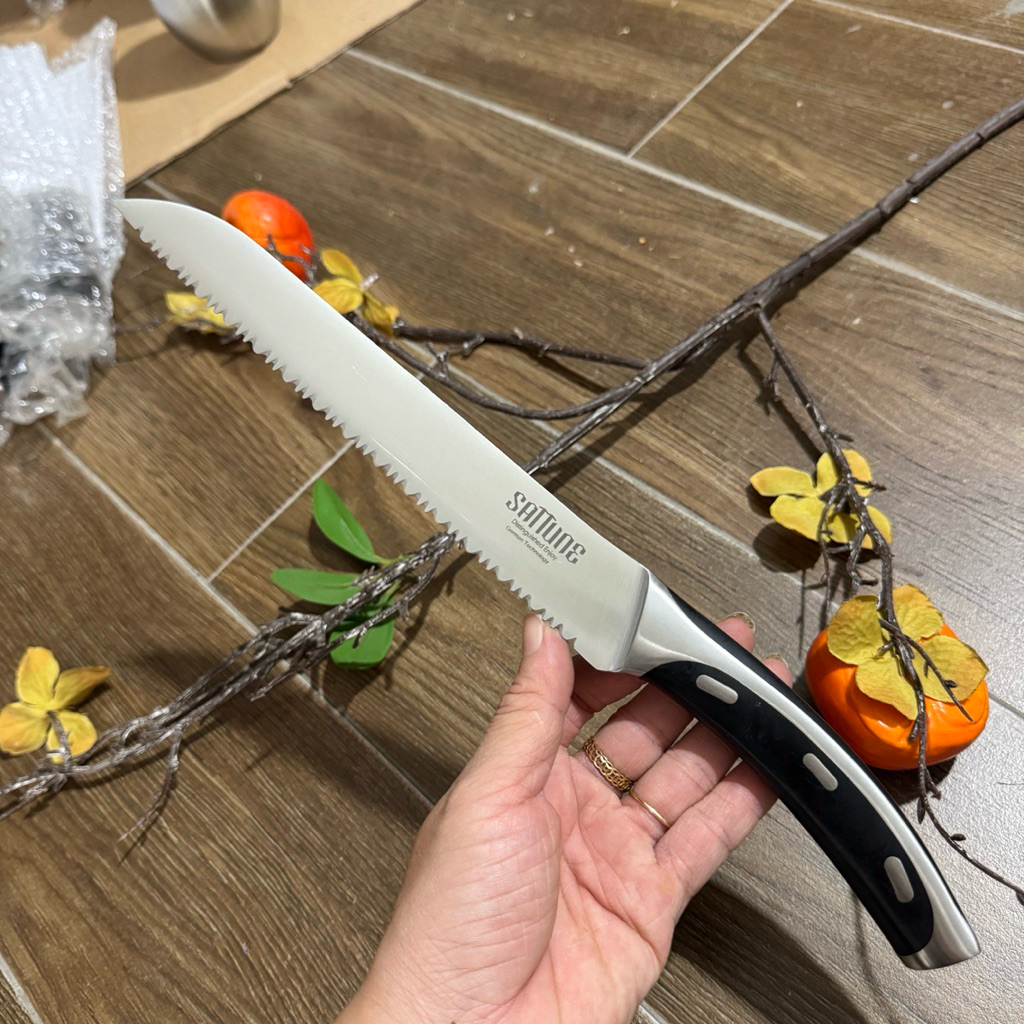 Dao bếp dao răng cưa cắt bánh mì, cắt thịt đông cán thép