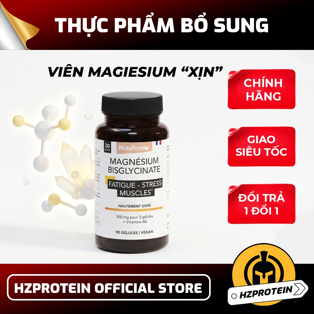 Nat&Form Magnesium Bisglycinate – Magie Hấp Thu Tốt, Dễ Uống