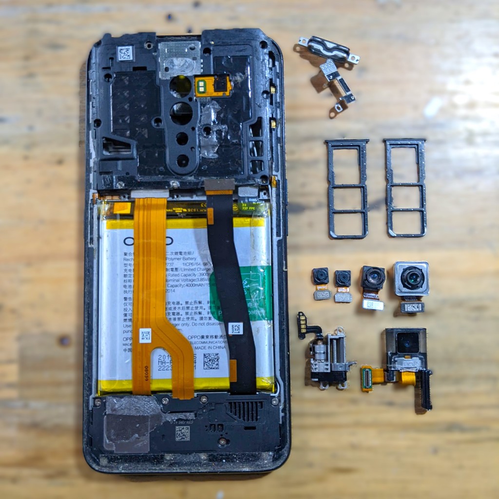 Linh kiện thay thế cho Oppo Reno 2F (CPH1989) cũ tháo máy - Khay sim / Nắp main Oppo Reno 2F