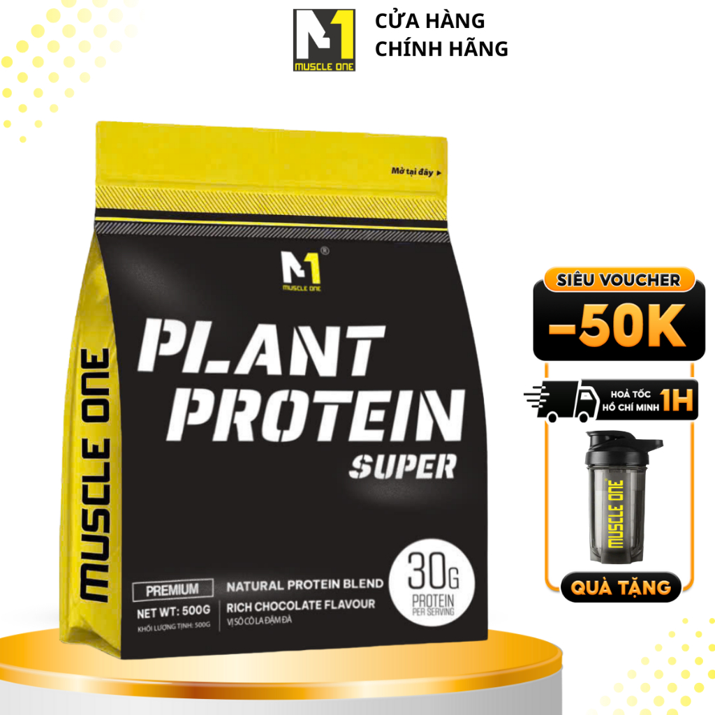 Bột protein thực vật Plant, Bổ sung đạm thực vật tăng cơ bắp - 500gr Hàng Chính hãng