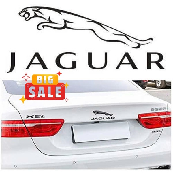 Biểu Tượng Jaguar Dán Sau Xe ( Kèm Cả Chữ ) - Logo Jaguar Dán Viền Capo
