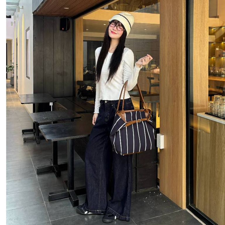 Túi Tote 98stu Local Brand Chính Hãng Fold Tote Vải Canvas Phối Da Unisex Size 16 inch | BigBuy360 - bigbuy360.vn