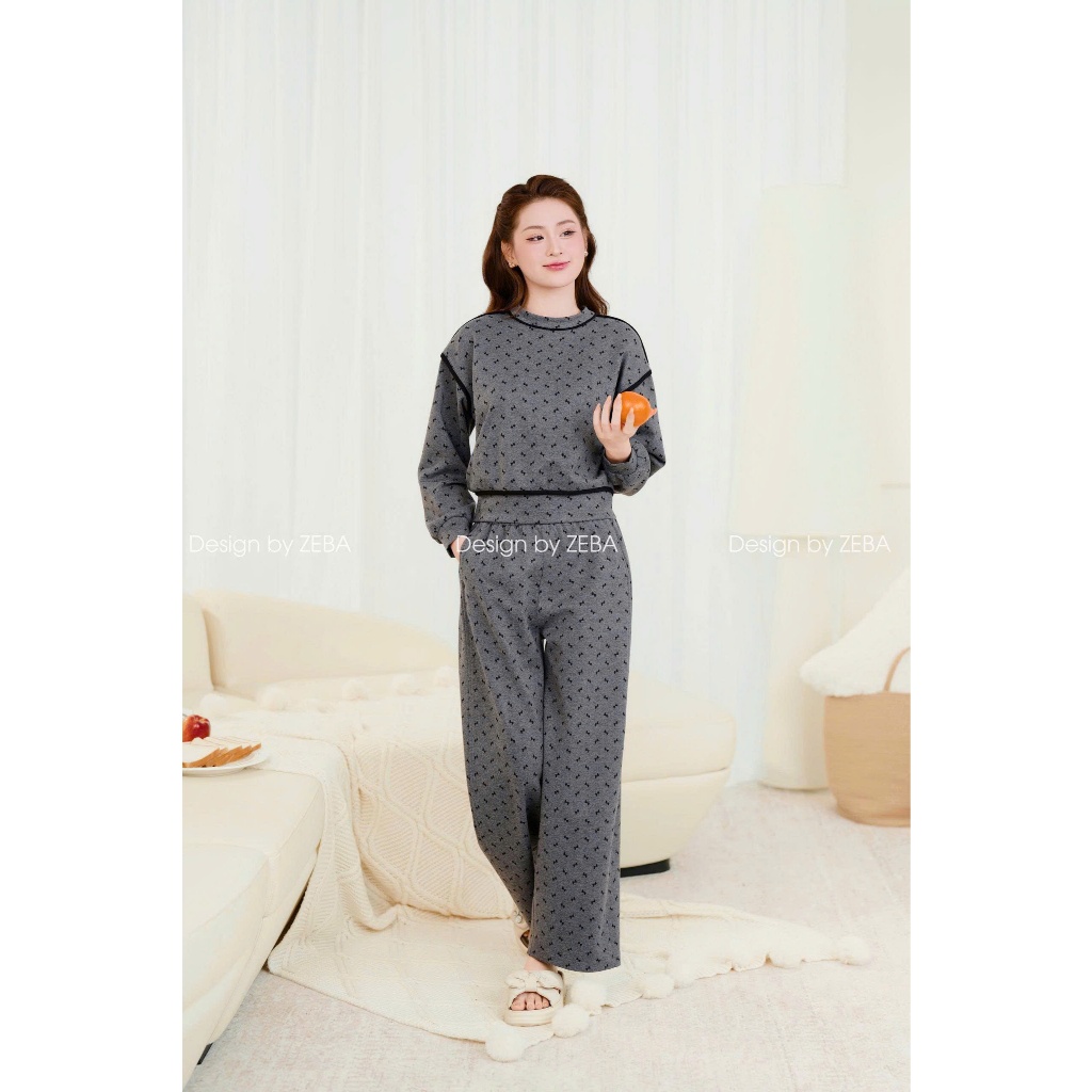 Set đồ nữ ZEBA bộ mặc nhà cotton Hàn sang M3344