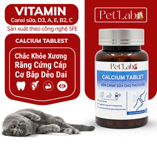 Hộp 100 viên Canxi cao cấp cho chó mèo Pet'Lab, giúp chắc khỏe xương răng, tăng đề kháng