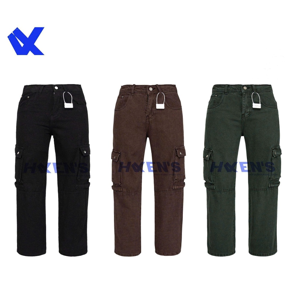 [ PASS ] HAVEN'S - Quần Jean Túi Hộp Cargo Pants Ống Suông Dày Dặn Tôn Dáng Unisex Localbrand