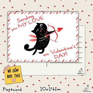Thiệp Viết Tay Valentine - Postcard Con Mèo Valentine - Văn Phòng Phẩm 19