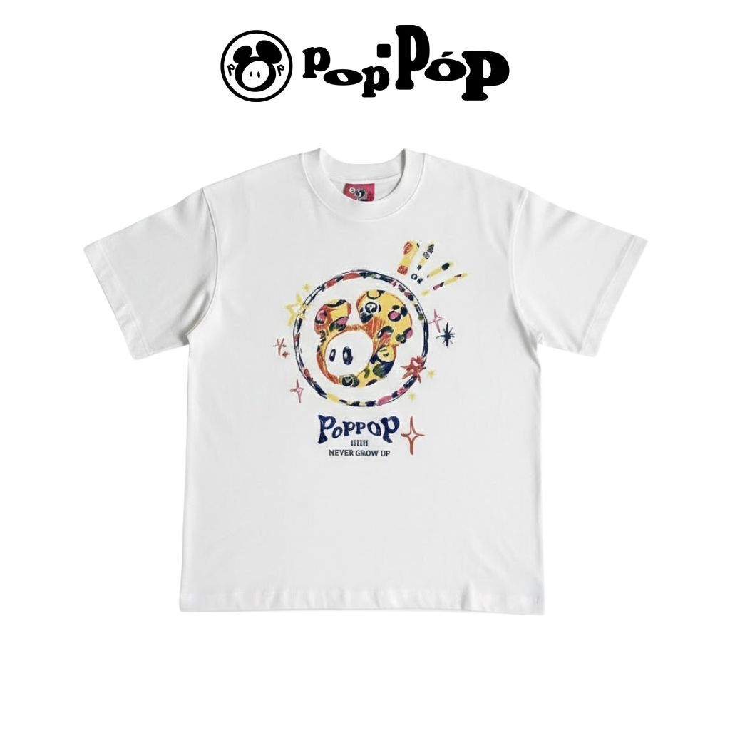 POPPOP Áo Thun Poppop hihi Mascot PP Crayon Tee 100% Cotton Form Oversize Unisex