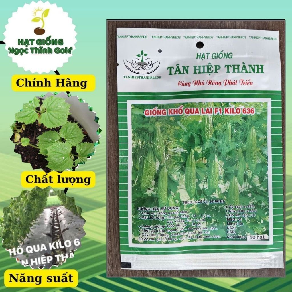 Hạt giống khổ qua KILO - 636 tân hiệp thành gói 10 hạt