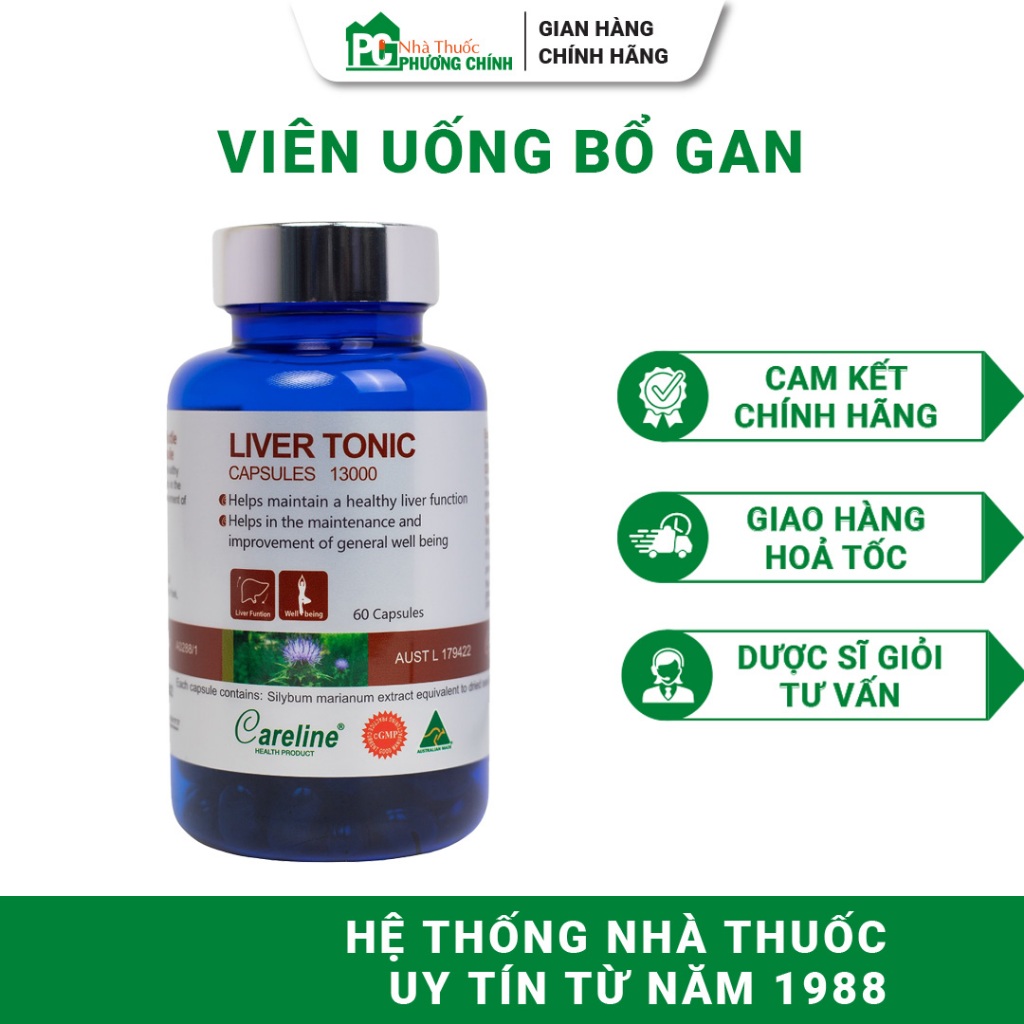 Viên Uống Bổ Gan Careline Liver Tonic - Hỗ Trợ Tăng Cường Chức Năng Gan 60 Viên / 200 Viên
