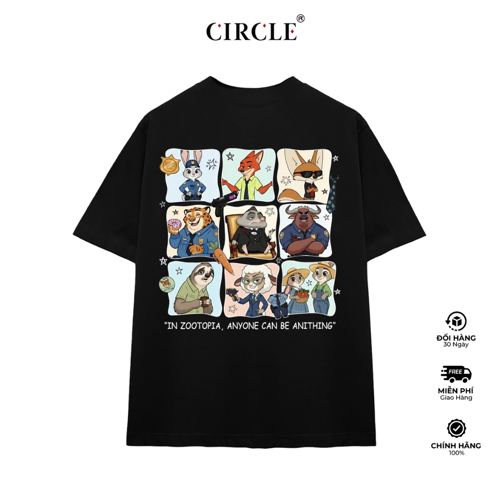 [CIRCLE PREMIUM] Áo Thun Zootopia 2 Circle Unisex Cotton Cao Cấp - THE CIRCLE VN