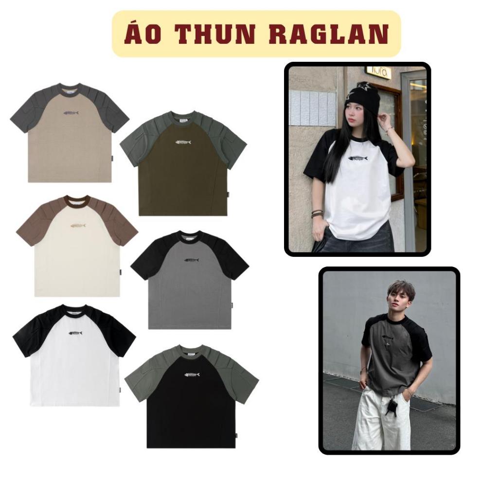 Áo Thun Boxy SAIGONESE Unisex Phối Tay Raglan Thêu Shark Form Rộng Thời Trang Nam Nữ - AT06SG | BigBuy360 - bigbuy360.vn