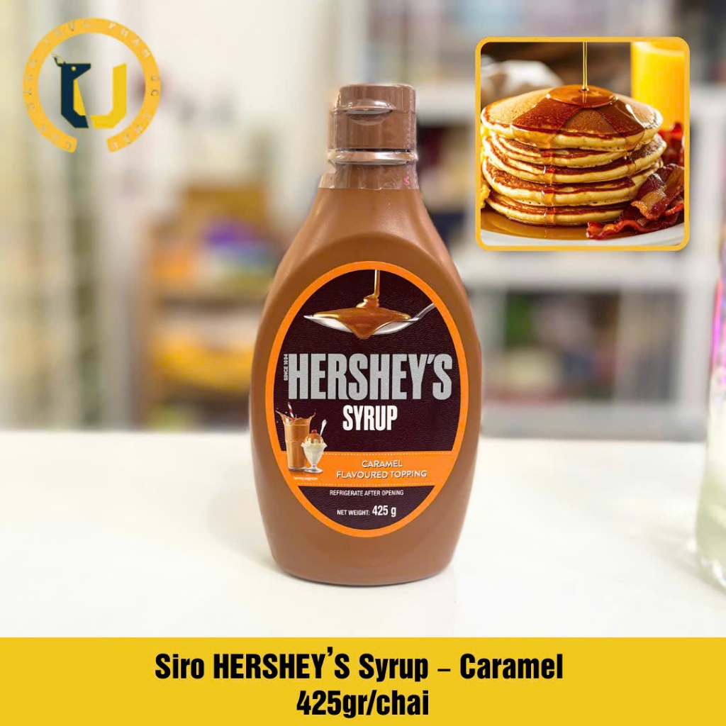 (HÀNG ÚC) Siro phủ vị caramel HERSHEY'S Syrup Caramel Flavoured Topping chai 425Gr