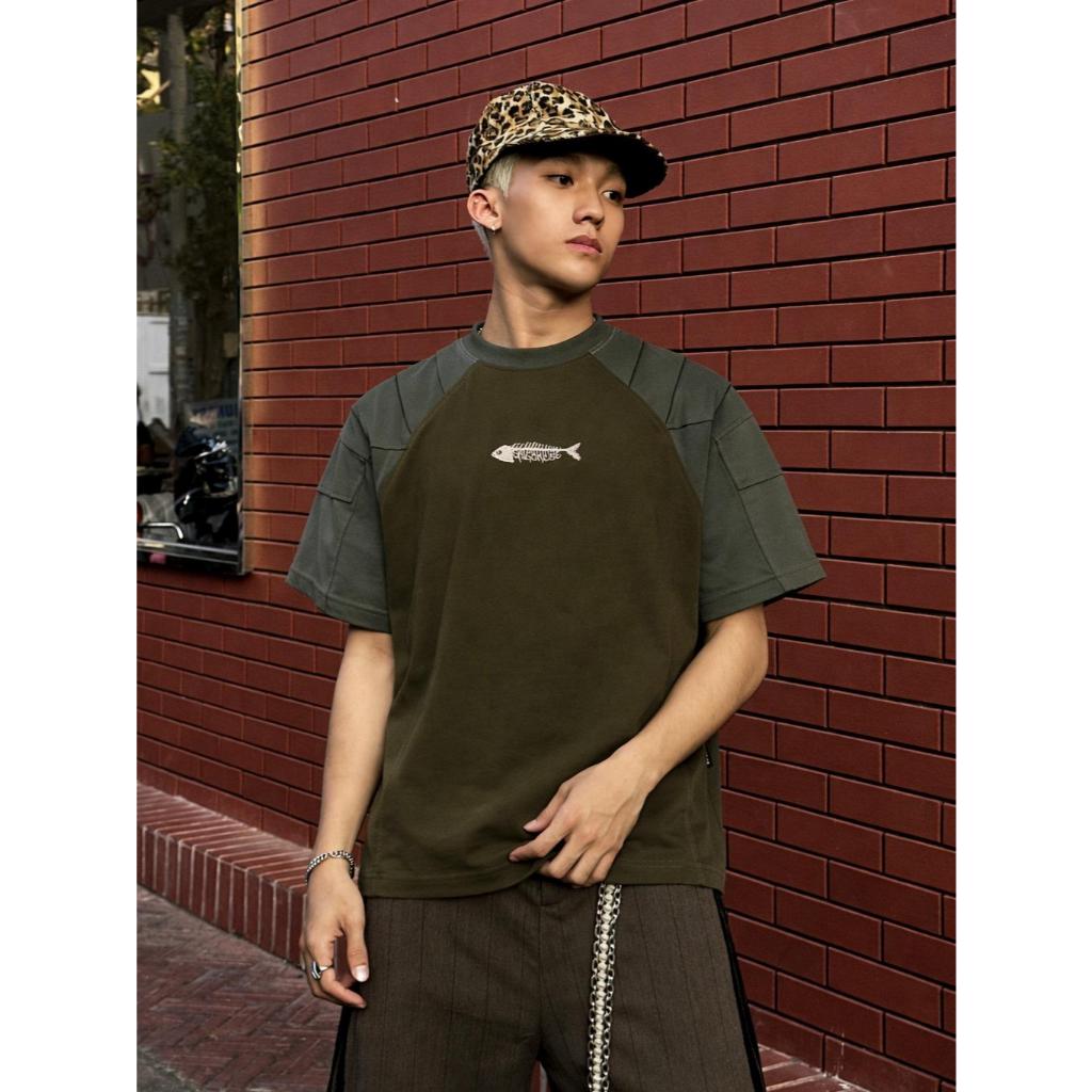 Áo Thun Boxy SAIGONESE Unisex Phối Tay Raglan Thêu Shark Form Rộng Thời Trang Nam Nữ - AT06SG | BigBuy360 - bigbuy360.vn