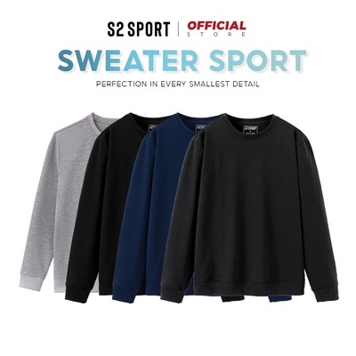 Áo nỉ thu đông nam dài tay S2 SPORT sweater cotton USA cao cấp form rộng, thoải mái vận động - AN05