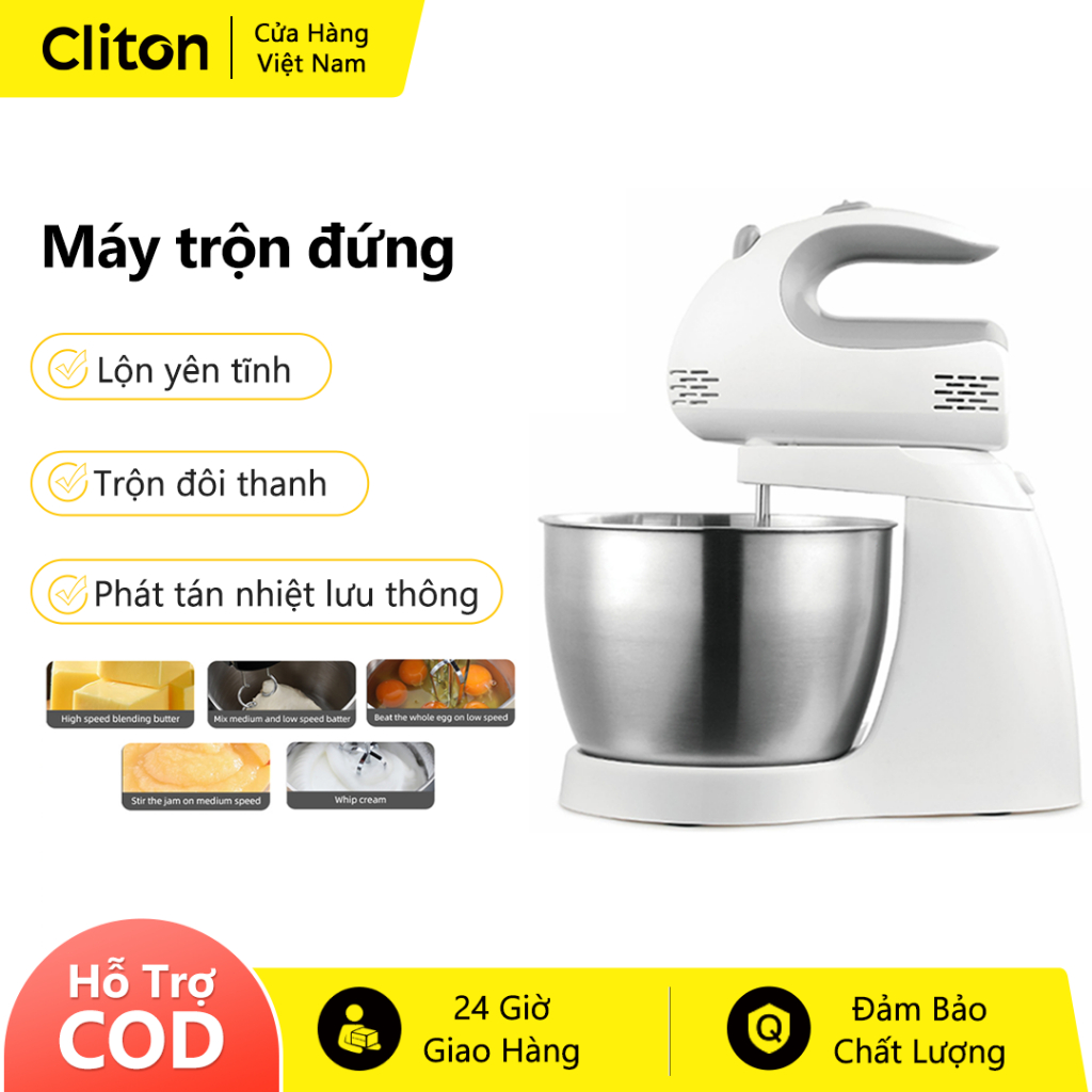 Máy Trộn Tay Cho Cha Mẹ HM-6638 - 5 Chế Độ Tốc Độ | Lưỡi Dao Inox 304 | Đơn Giản Dùng - Trộn Kem, Si