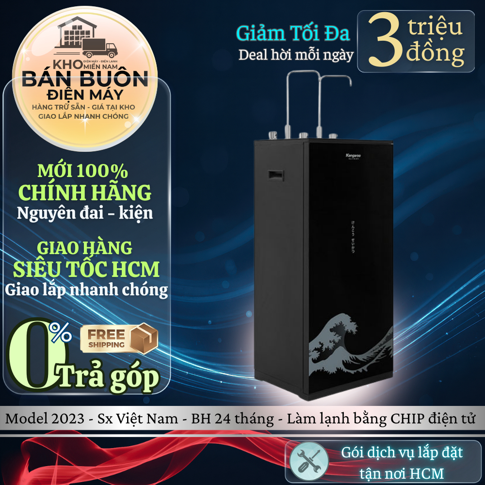 KG10A12 Máy Lọc Nước RO 10 Lõi Kangaroo Nóng Lạnh Hydrogen, CS 18 Lít/Giờ, BH 24 Tháng KG10A12