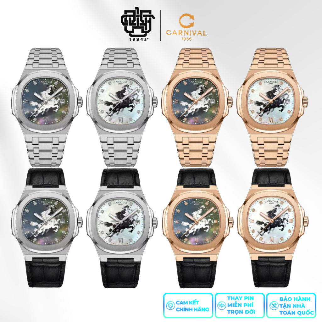 Đồng Hồ Nam Carnival 8160G Phiên Bản Song Mã 2026 Hàng Chính Hãng