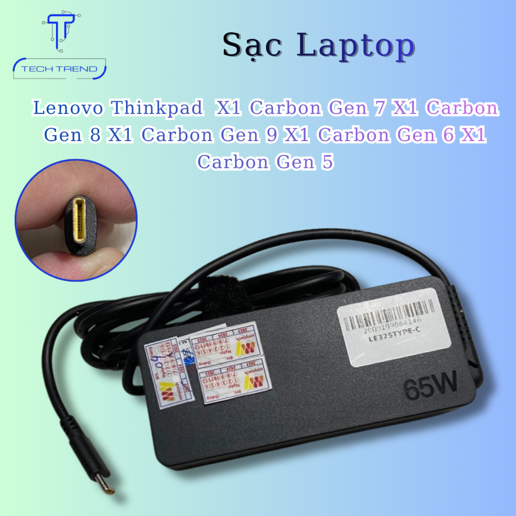 Sạc laptop Lenovo Thinkpad  X1 Carbon Gen 7 X1 Carbon Gen 8  X1 Carbon Gen 9 X1 Carbon Gen 6   X1 Ca