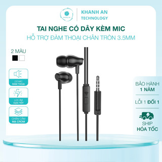 Tai nghe có dây chân 3,5mm Borofone BM61 - Khánh An Technology - Hỗ trợ đàm thoại