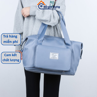 Túi Du Lịch Đa Năng 2 Tầng Cỡ Lớn - Túi Xách Gấp Gọn Chống Nước, Có Ngăn Giày & Cài Vali Tiện Lợi