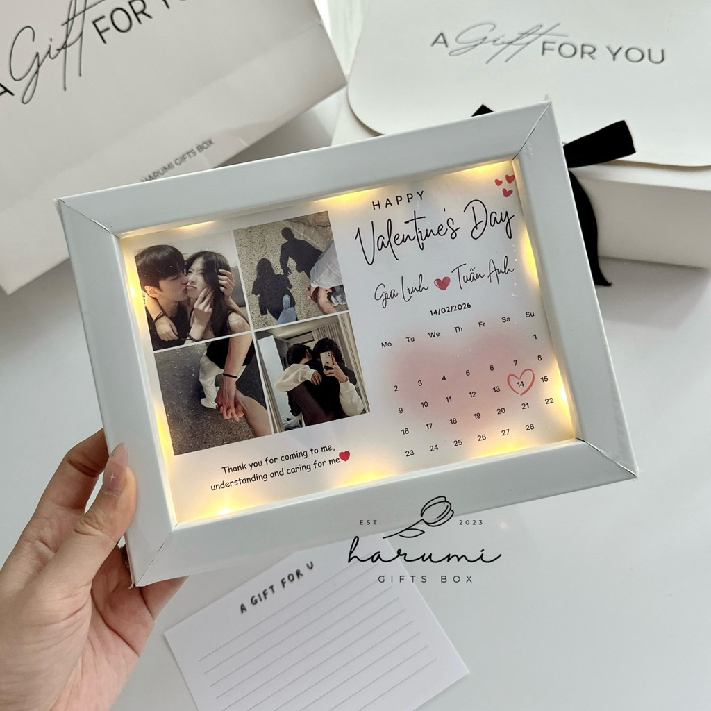Set Quà Valentine, Khung ảnh quà tặng 14/2 ý nghĩa, Quà tặng người yêu Harumi Gifts Box