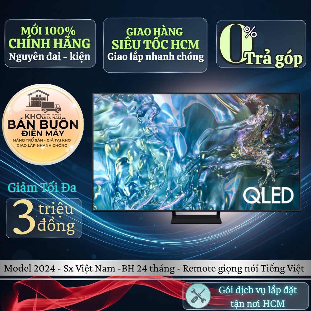 Smart Tivi Samsung 43 - 65 inch Q60D series, QLED Model 2024 – 4K UHD, Tizen OS