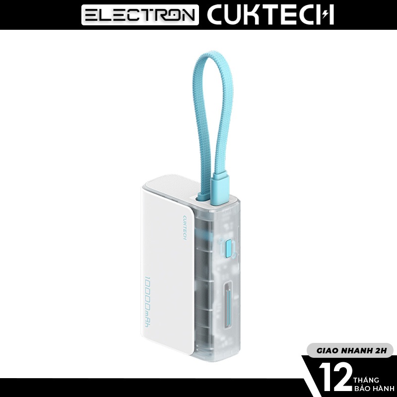Pin dự phòng Cuktech CP13 10.000mAh Power Bank 33W PD3.0/PPS/QC3.0/QC (cáp Type-C Build-In) – LPB100