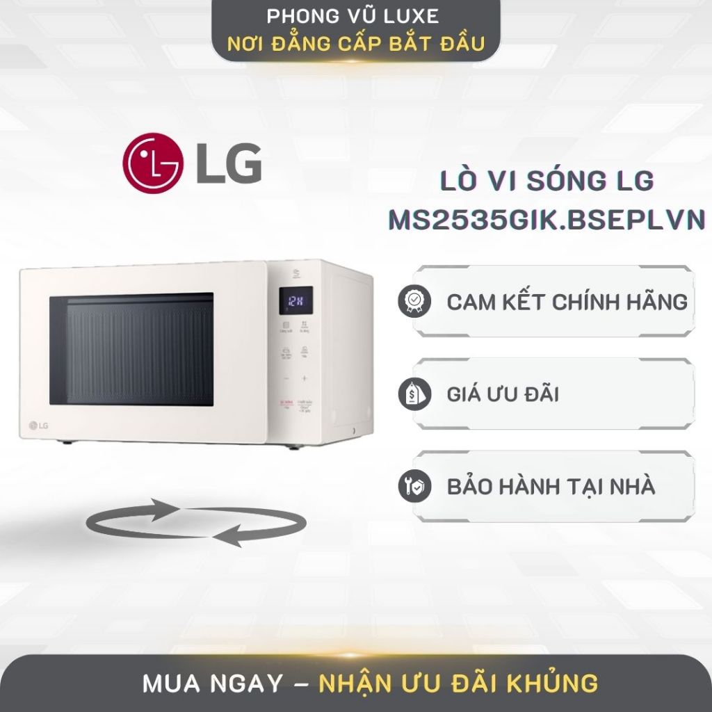 Lò Vi Sóng LG NeoChef™ 25l Inverter MS2535GIK.BSEPLVN - Chính Hãng, Tiết Kiệm Điện