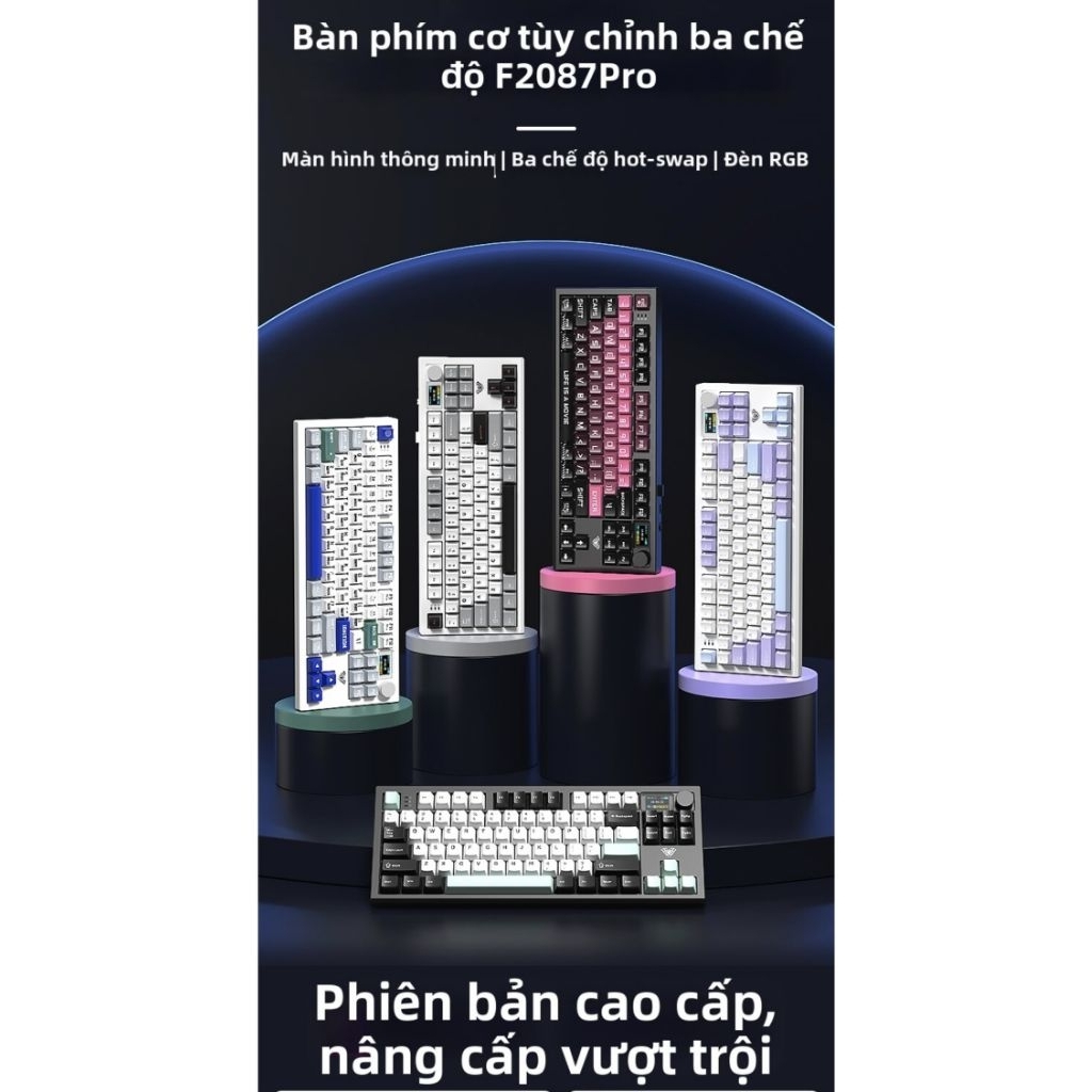 Bàn phím cơ 3 mode hotswap AULA F2087 PRO / S87 PRO