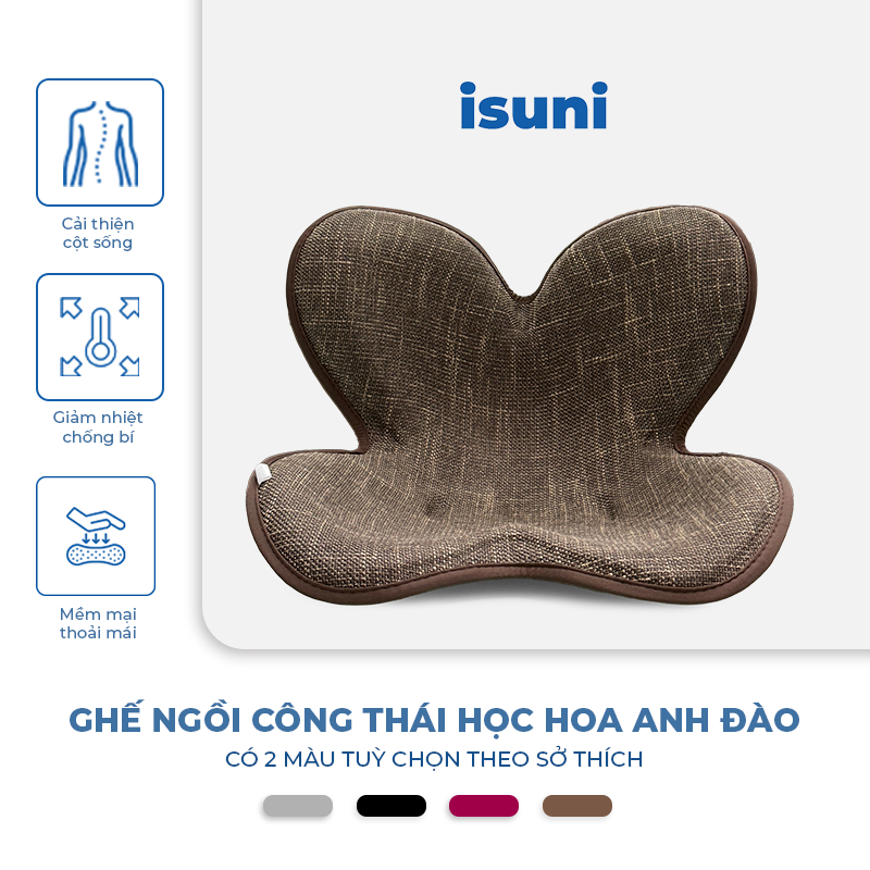 [BẢN SAKURA] Ghế Điều Chỉnh Tư Thế Ngồi ISUNI Chống Gù Ghế Công Thái Học Giảm Đau Mỏi Lưng Gáy
