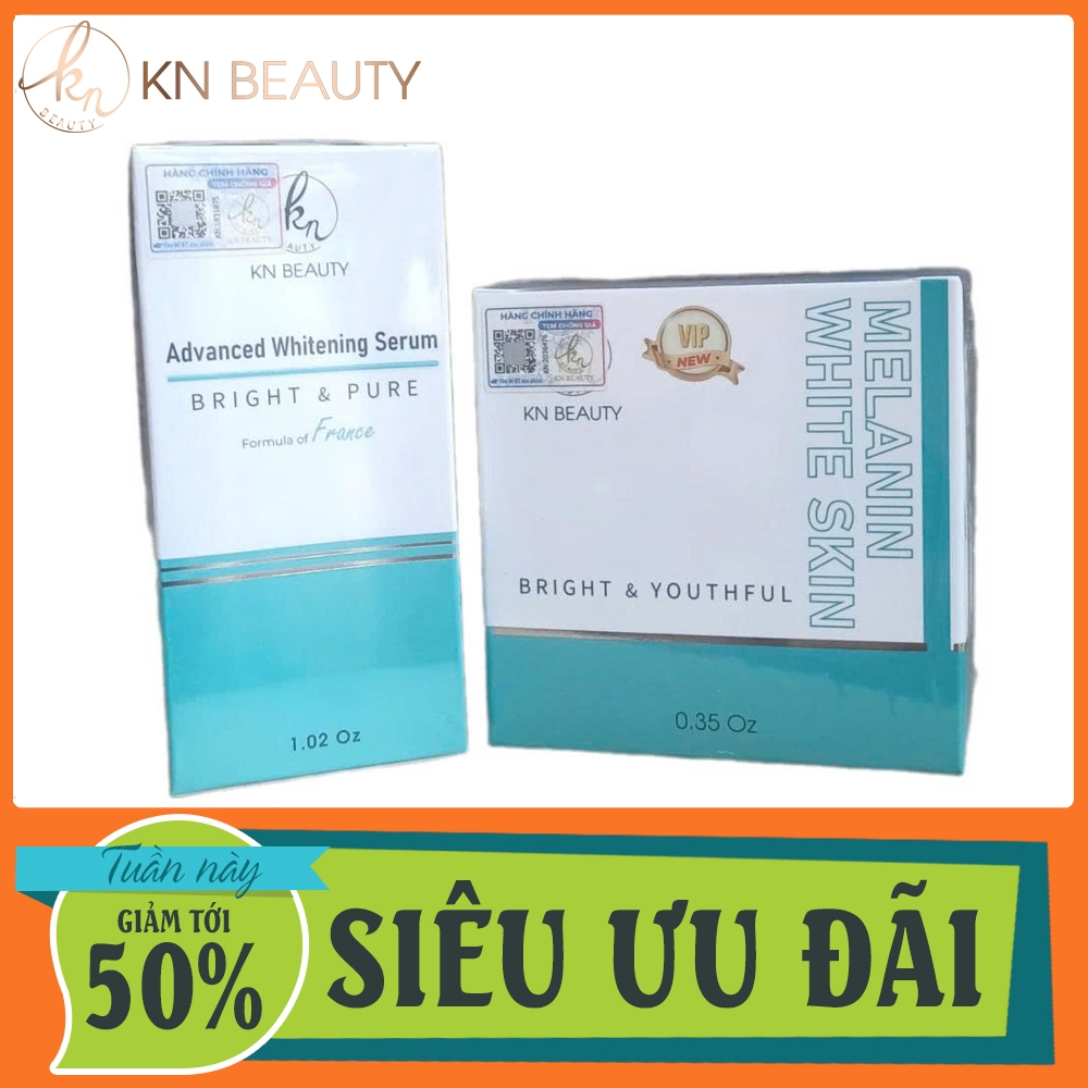 Combo Kem & Serum Dưỡng Trắng Sạch Nám KN Beauty – Hộp 25g Chính Hãng