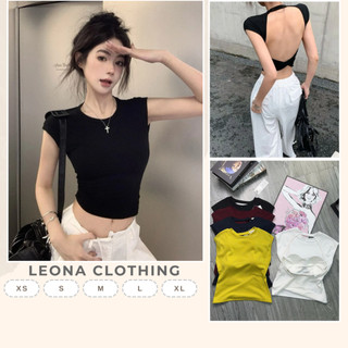 Áo Hở Lưng Tay Con + Mút Ngực - AO00061 - Leona Clothing