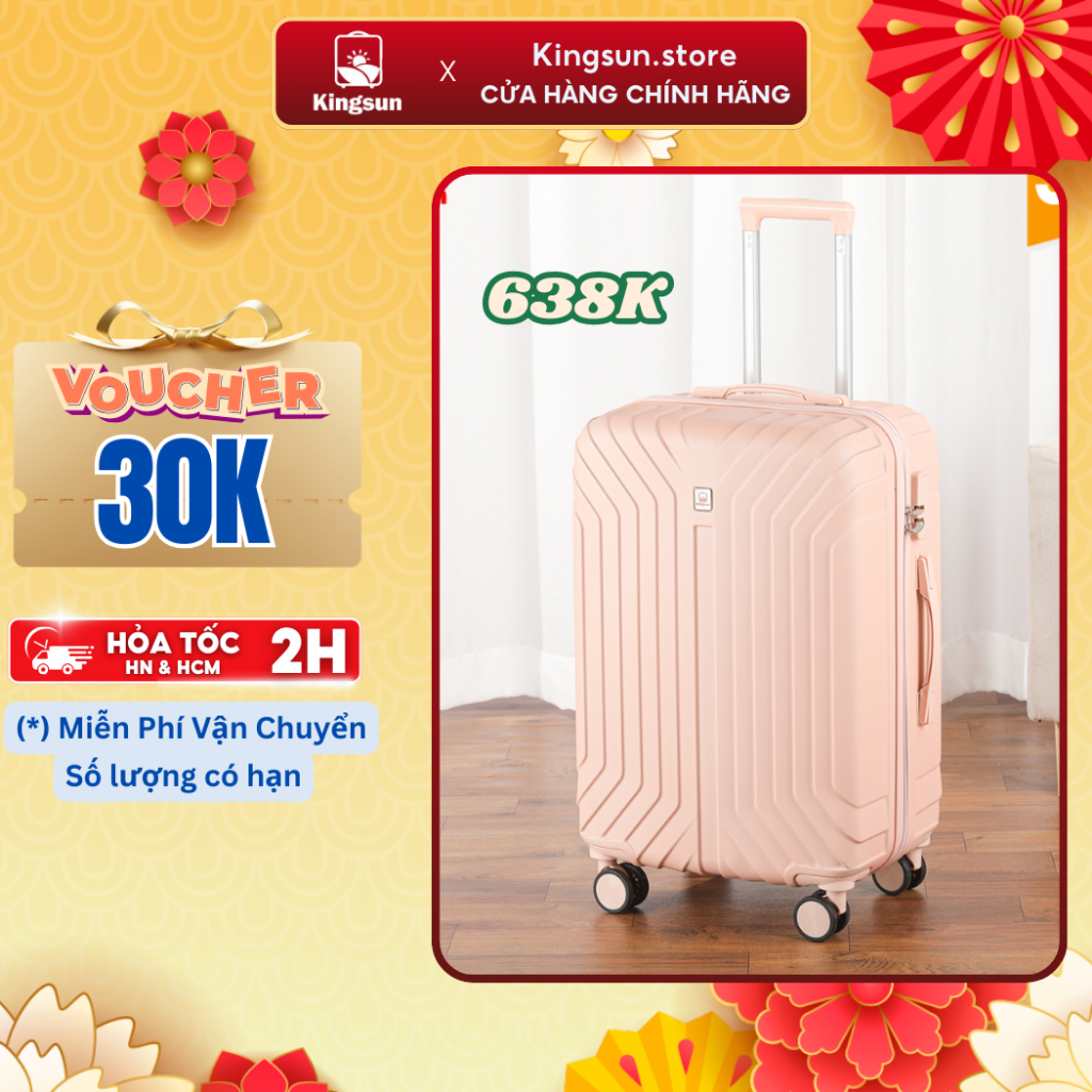 [XẢ KHO] Vali Du Lịch Size 28 Nhựa dẻo khóa kéo chính hãng Kingsun Bảo Hành 5 Năm