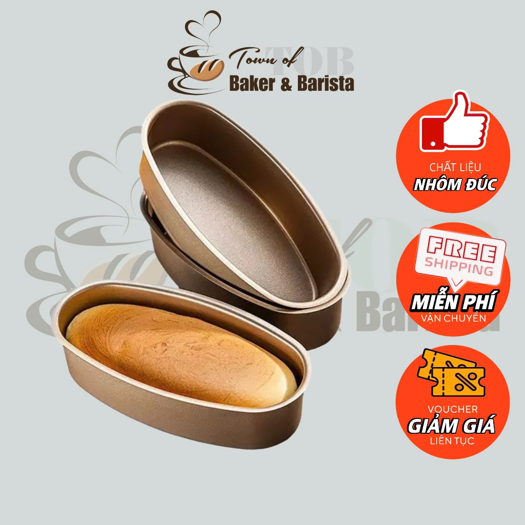 Khuôn oval D08 chống dính - Khuôn nướng bánh mì hoa cúc D08 chống dính - The Cake Box
