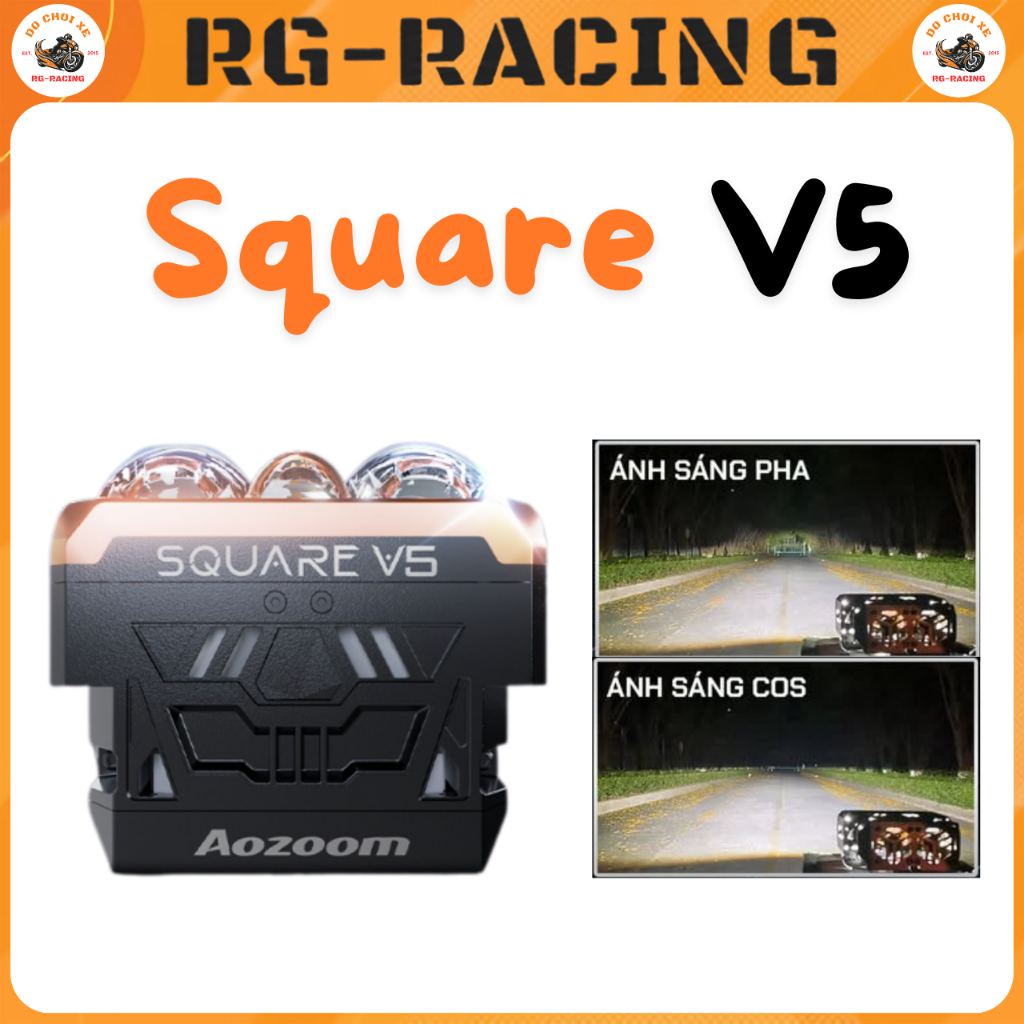 Đèn Bi Cầu Aozoom Square V5 Dual Cup Lens Vuông 90W 5000K IDL Chip