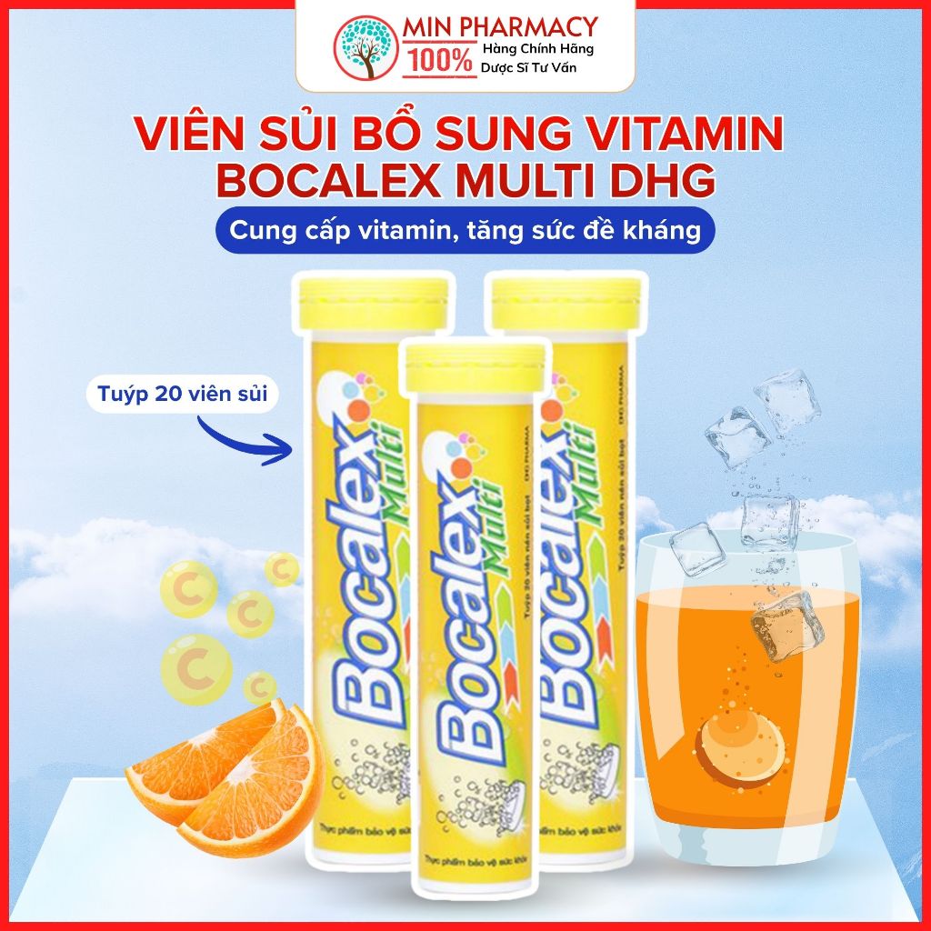 Viên sủi bổ sung vitamin BOCALEX Multi DHG tuýp 20 viên - Minpharmacy
