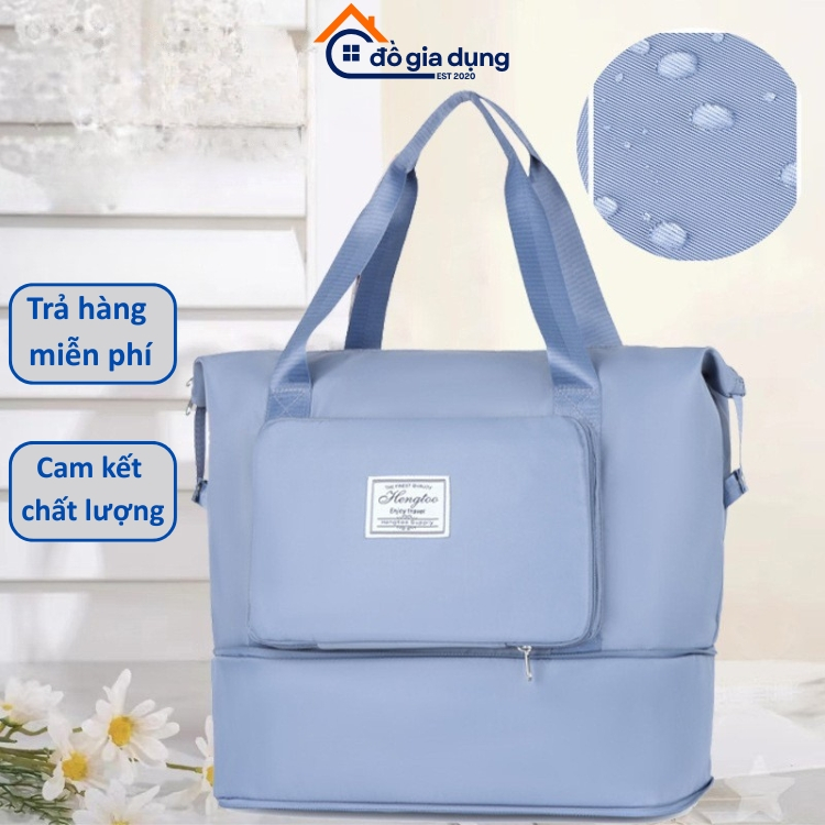 Túi Du Lịch Đa Năng 2 Tầng Gấp Gọn - Túi Xách Cỡ Lớn Có Ngăn Đựng Giày & Chống Nước