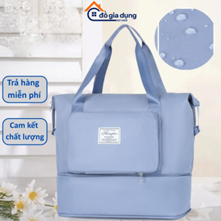 Túi Du Lịch Đa Năng 2 Tầng Gấp Gọn - Túi Xách Cỡ Lớn Có Ngăn Đựng Giày & Chống Nước