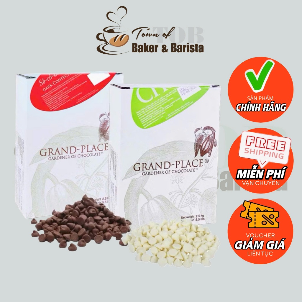 Chocolate chips Grand-Place - Socola chips đen, socola chips trắng Grand-Place