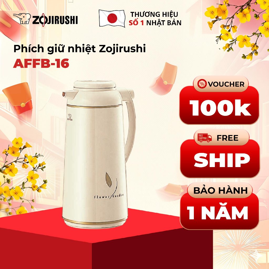 Phích giữ nhiệt Zojirushi AFFB-16-CA dung tích 1,55L, sản xuất tại Nhật, bảo hành 1 năm