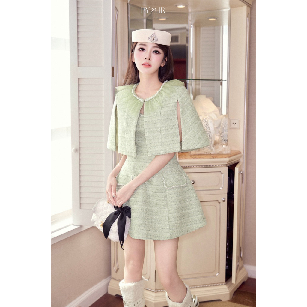 BY IR - Set Áo Choàng Tweed Xanh / Jage Set