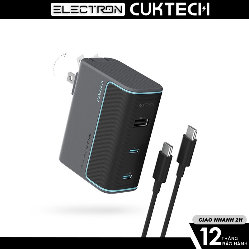 Củ Sạc Nhanh GaN CUKTECH 100W AD1003US – Hỗ Trợ PD3.1 / PPS2.0 / QC4.0 / Mi Turbo
