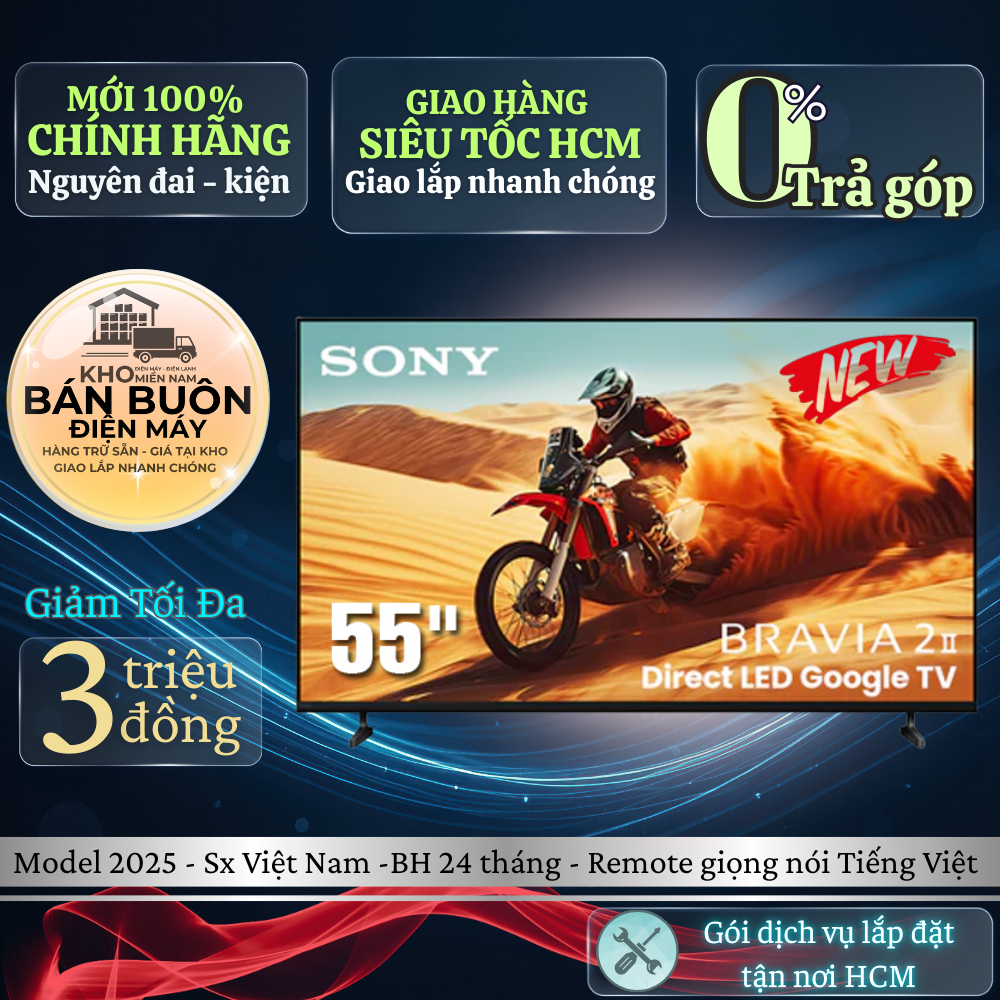 Google Tivi Sony K-55S20M2 – 55 Inch 4K UHD, Dolby Atmos, Google Assistant, Thiết Kế Hiện Đại