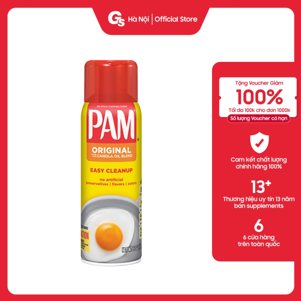 (Date 09/2026) Dầu xịt ăn kiêng 0 calo PAM Cooking Spray (Made in USA) hỗ trợ giảm cân, eat-clean