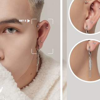 (1 Chiếc) Khuyên tai Tròn lông vũ - Kassy
