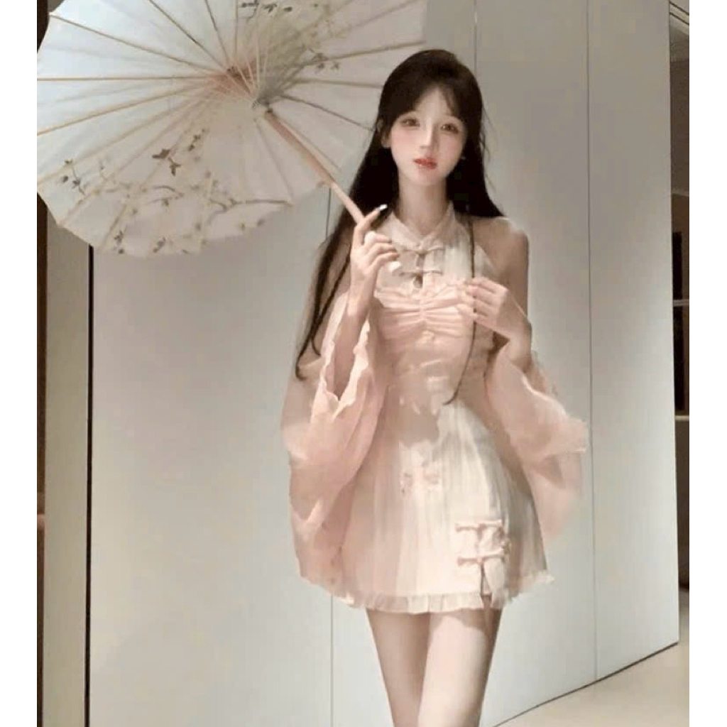 ĐẦM HOA CỔ YẾM CHÉO