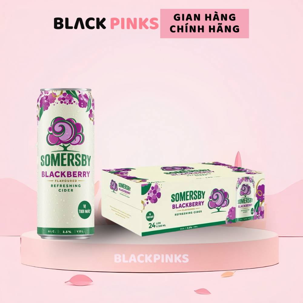 Thùng 24 lon nước táo lên men Somersby mâm xôi 330ml (lon cao) - Độ cồn 3.5%