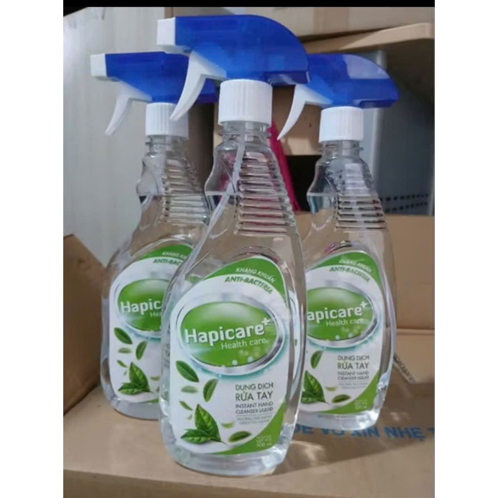 [ COMBO 3C ] DUNG DICH SÁT KHUẨN TAY HAPICARE 500ML HƯƠNG BẠC HÀ CHANH XẢ TRÀ XANH