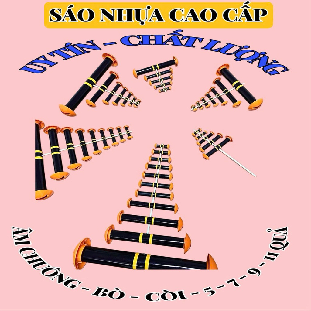 sáo diều nhựa siêu nhẹ siêu bền, Âm chuông,bò,còi 5-7-9-11 quả