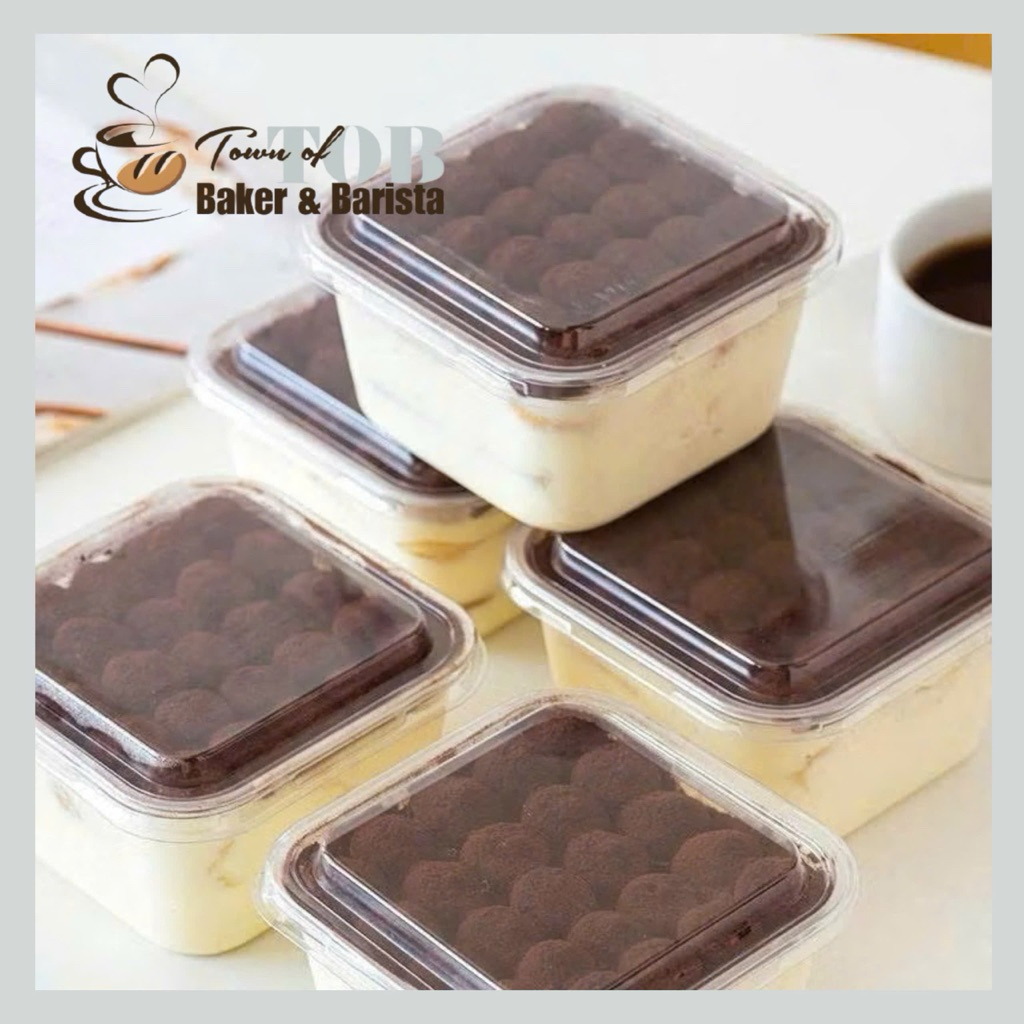 50-100 HỘP NHỰA KÈM NẮP 400ml ĐỰNG BÁNH KEM, BÁNH MOUSSE, TIRAMISU, CHOCOLATE - Mã SP: JLH10-6  - Th